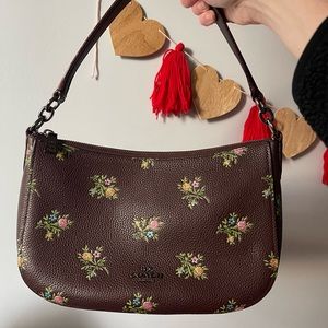 Coach Chelsea Cross-stitch Floral Oxblood Crossbody